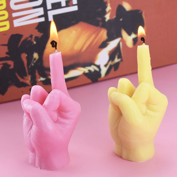 2X 3D Gesture Candle Mold DIY Aromatherapy Candle Making Plaster Silicone Moulds