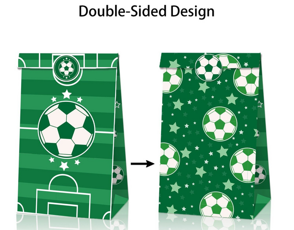 12PCS Soccer Paper Loot Lolly Gift Bags Party Supplies Kids Birthday Favour