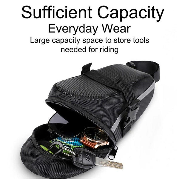 1/2X Bike Seat Waterproof Bag Bike Storage Saddle Bag Cycling Rear Pouch Outdoor
