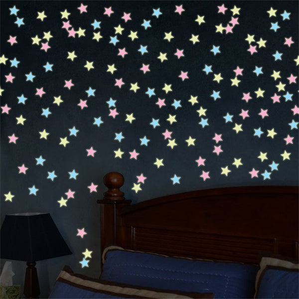 Wall Stickers Luminous Stars Moon Glow In The Dark Nursery Kids Room