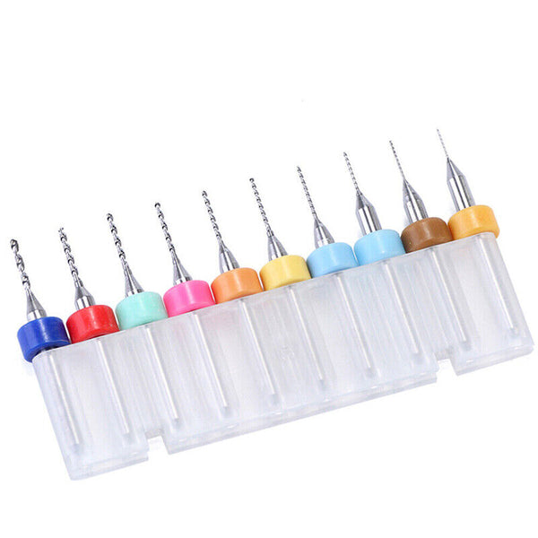 10X 0.1-1.0MM/0.3-1.2MM Carbide Micro Mini Drill Bit Tungsten Steel Rotary Tool