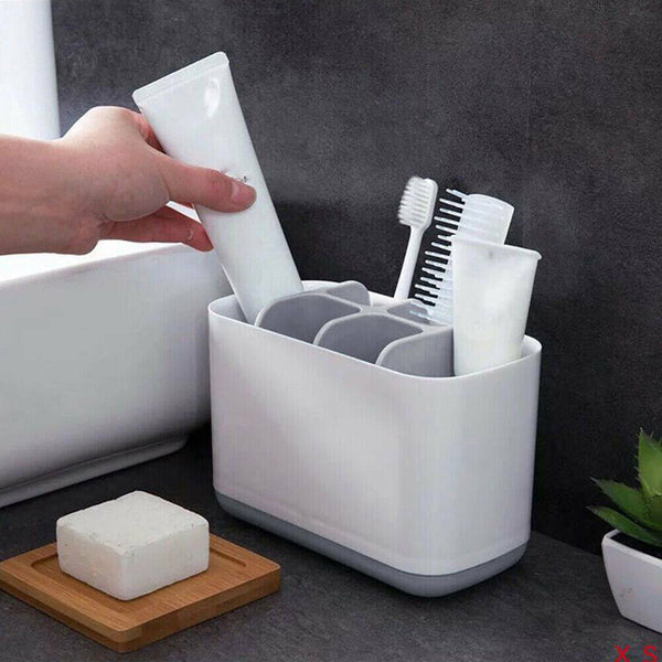 Grey toothbrush holder bathroom storage large multifunctional storage box - Lets Party