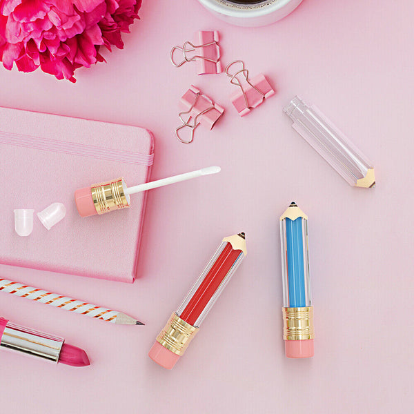 5/10/20x Empty Lip Gloss Tube Container Pencil Shape Lipstick Refillable Bottle - Lets Party