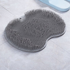 Grey Exfoliating Foot Back Scrubber Silicone Massager Pad Bath Shower Cleaning Mat