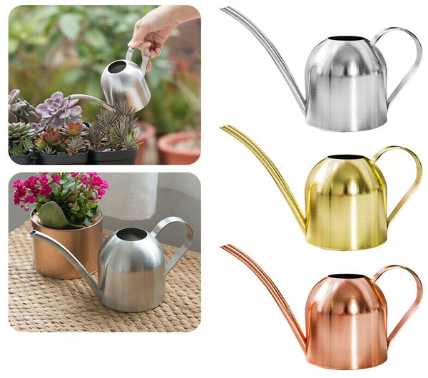 500ml Small Indoor Watering Can for House Plants Stainless Pot w/ Long Spout - Lets Party