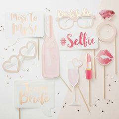 10x Rose Rold Bride To Be Photo Booth Prop Hens Bridal Party Bachelorette Selfie