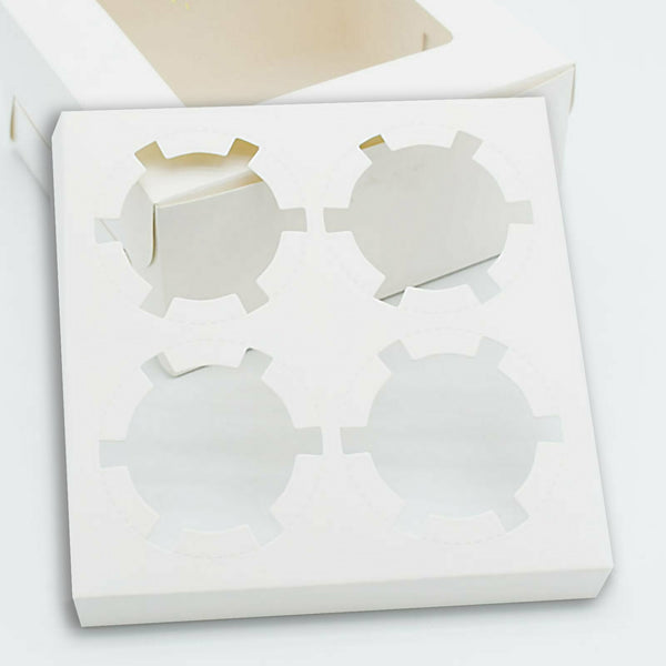 4 Holes Cupcake Boxes Clear Window Cupcake Display Boxes Muffin Cups - Lets Party