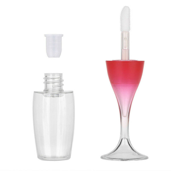 5/10Pcs 8ml Lip Gloss Tube Wine Glass Shaped Lipstick Container Lip Balm Bottle - Lets Party
