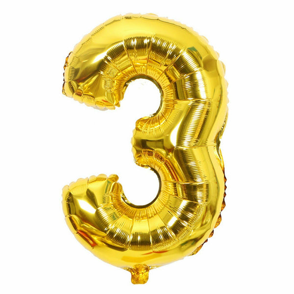 40cm Gold Foil Number Balloons  Birthday Wedding Party Decorations - Lets Party