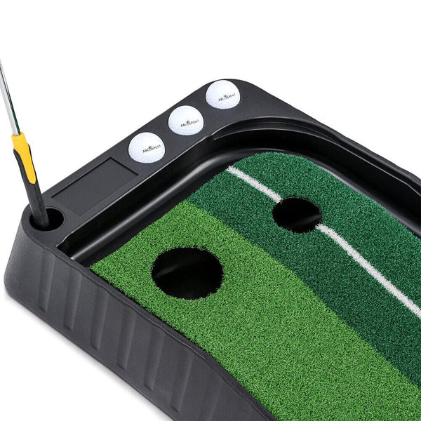 Golf Putting Mat 3M Indoor Outdoor Putter Trainer Golf Practice Mat Auto Return - Lets Party