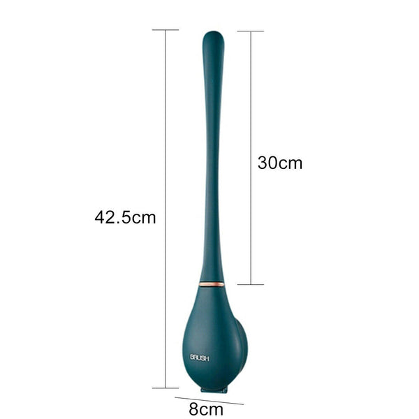 Silicone Water Drop Toilet Brush And Holder Set Wall-Mounted Cleaning Brush Tool - Lets Party