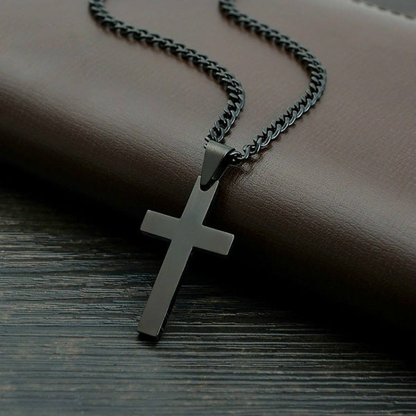 3PCS Stainless Steel Cross Pendant Men Women Chain Necklace Religious Jewelry AU - Lets Party