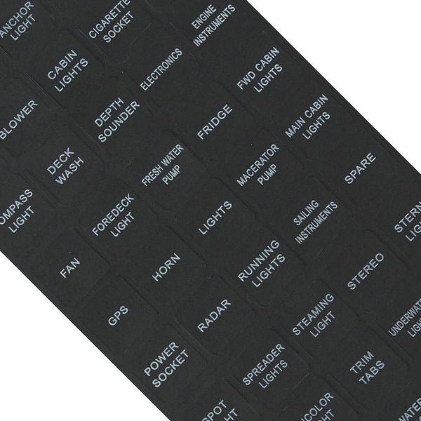 90X Rocker Switch Label Decal Circuit Fuse Panel Stickers Marine Boat Instrument