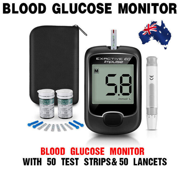 Blood Glucose Monitor Diabetes Testing Kit Blood Sugar Meter with 50 Test Strips