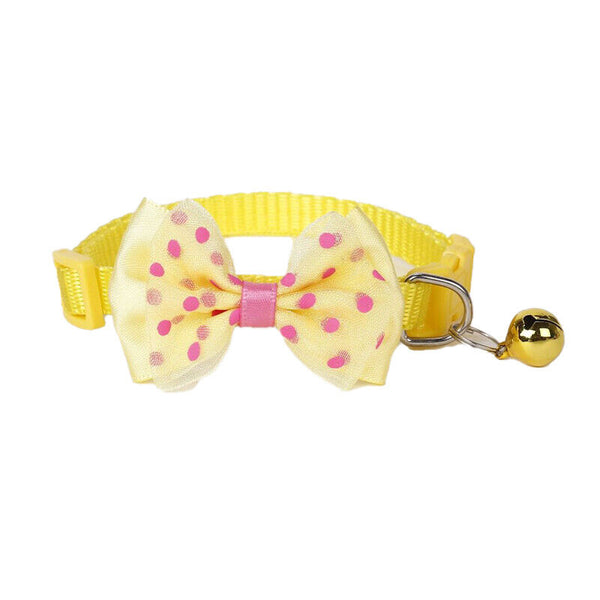 Bow Tie Cat Dog Kitten Collar with Breakaway Safety Release Buckle with Bell AU