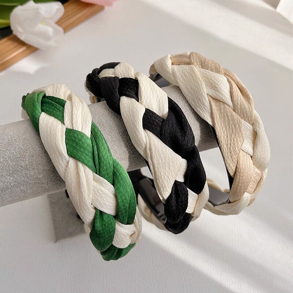 Women Headband Twist Hairband Bow Knot Cross Tie Wide Headwear Hair Band Hoop