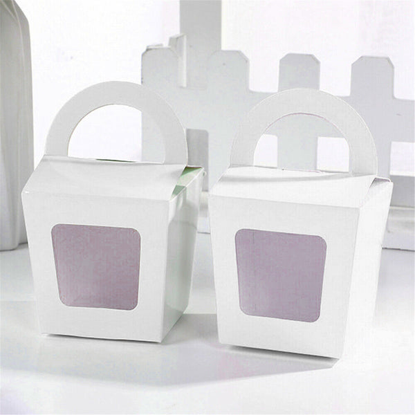 UP 200PCS Cupcake Boxes Holes Clear Window Face Cupcake Display Boxes Muffin Cup