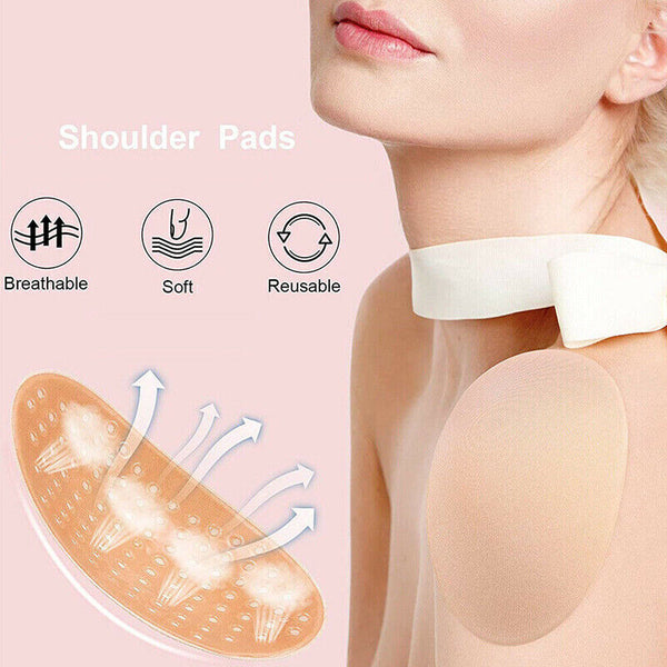 2Pcs Soft Anti-Slip Invisible Shoulder Pads Naturally Increased Silicone /Sponge