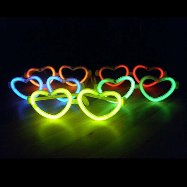 250PCS Multi Color Glow Sticks Love Shaped Glasses Light Party Glow In The Dark