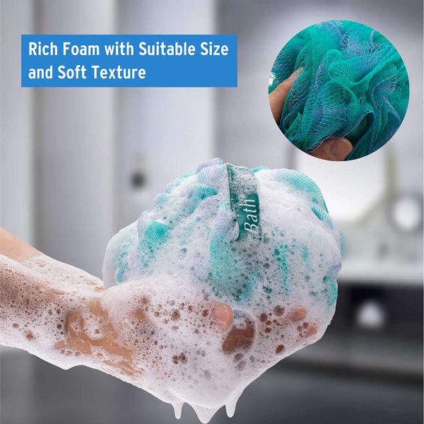 UP 40PCS Mermaid Loofah Sponge Bath Puff Soft Ball Body Exfoliate Wash Shower AU