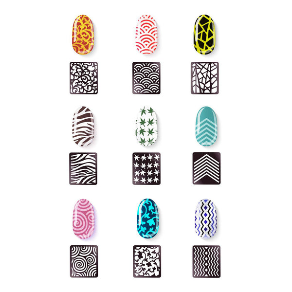 Full Set 24X Nail Art Stencil Stickers 72 Patterns Hollow Stamping Airbrush AU