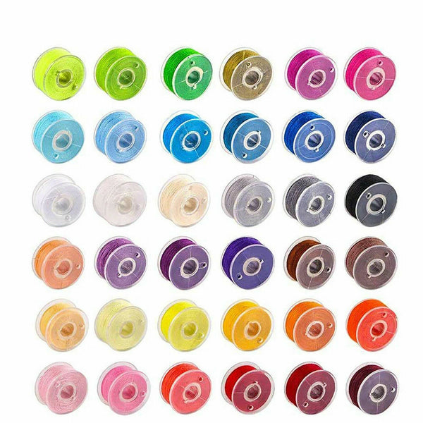 36/50Pcs Multicolor Thread Sewing Machine Bobbins Thread Embroidery Accessori AU