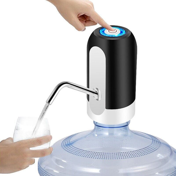 Electric Water Bottle Pump Dispenser Drinking USB Button Black White Drinking AU