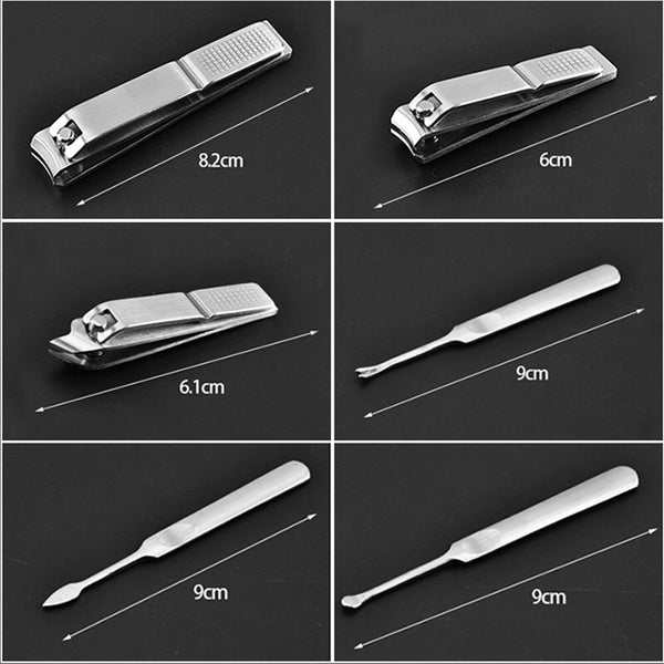 12Pcs/Set Manicure Pedicure Stainless Nail Clippers Kit Cuticle Grooming Case AU
