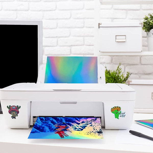 20PCS A4 Holographic Glossy Self Adhesive Sticker Paper Label Inkjet Printer AU