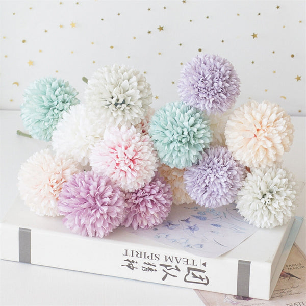10 Pcs  Artificial Chrysanthemum Ball Flower Bouquet Gift Home Flower Decoration