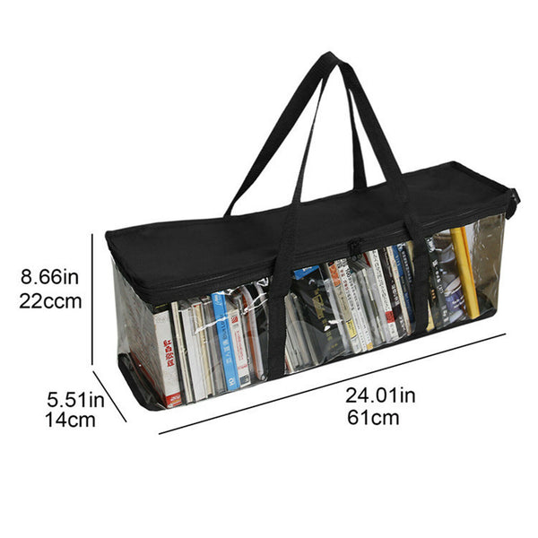 Large Clear Holds DVD CD Storage Holder Easy Zip Closure Carry Bag Organizer AU