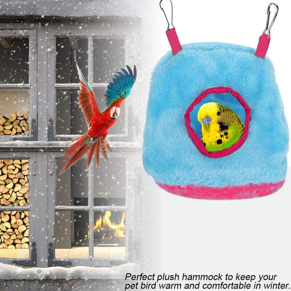 Bird Parrot Hammock Hut Practical Plush Snuggle Hanging Cave Cage Bed Tent AU