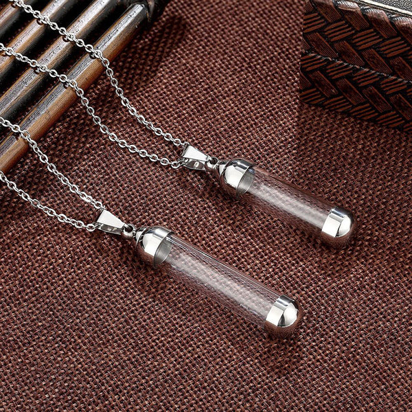 1x Jewellery Glass Vial Necklace Perfume Jars Lucky Charm Wishing Bottle Pendant