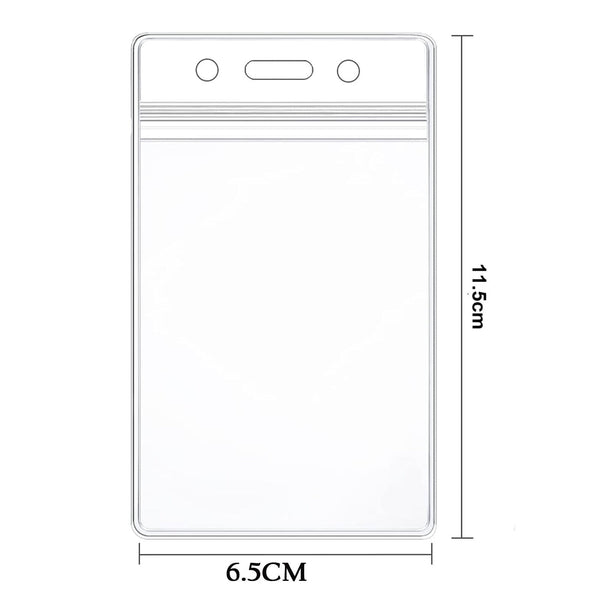 20x Clear Plastic ID CARD HOLDER POUCH Lanyard Work BADGE With Ziplock Quantity