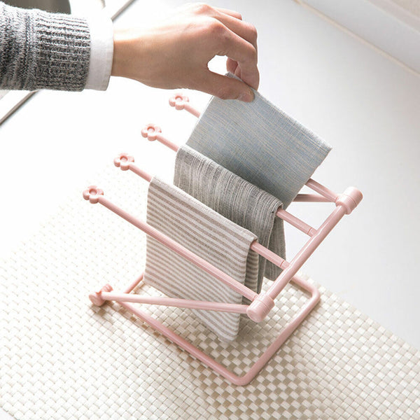 Stand Rack Washing Cloth New Draining Organizer Kitchen Folding Towel Holder