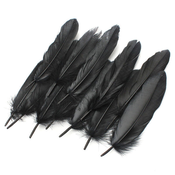 50pcs Black Goose Feathers 15-20cm Natural Feather DIY Craft Wedding Party Decor