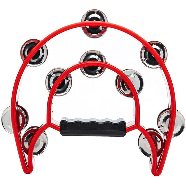 Double Half Moon Tambourine Musical Percussion Instrument Bell Beat Drum ABS AU