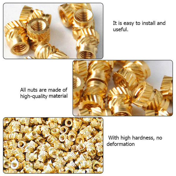 M4 Female Brass Knurled Female Threaded Insert Embedment Nuts AUS