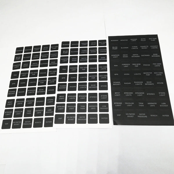 90X Rocker Switch Label Decal Circuit Fuse Panel Stickers Marine Boat Instrument