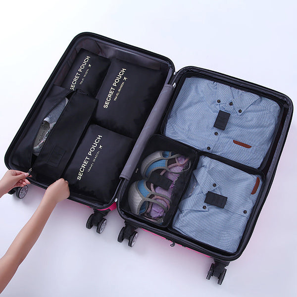 7Pcs Travel Luggage Organizer Set Bags Storage Pouches Suitcase Backpack Storage