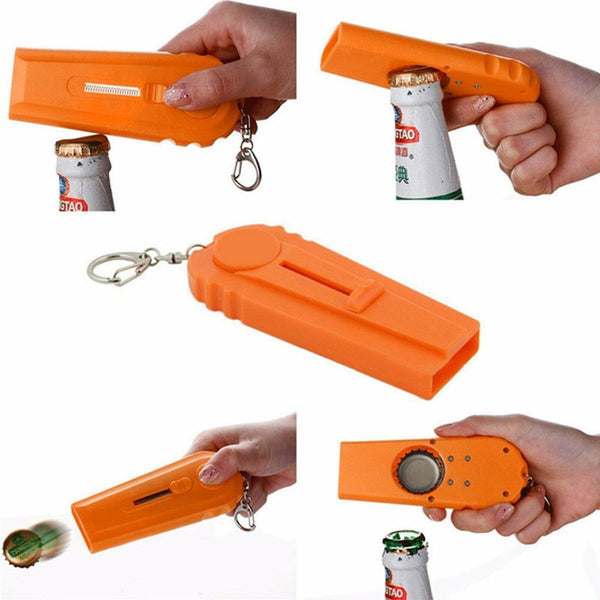 Shooter Flying Gun Bottle Cap Launcher Beer Drink Ring Gift Top Key Opener AU