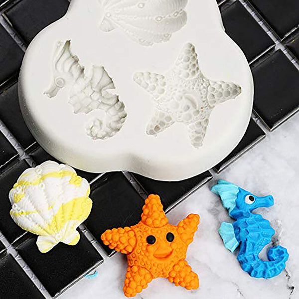 Shells Liquid Seashell Mould Fondant Chocolate Cake Silicone Molds 3D Beach