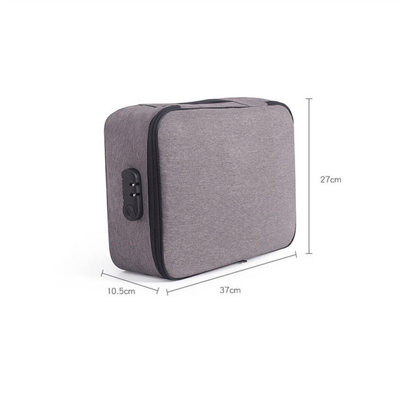 Document Bag Storage Pouch Case with Lock Zipper for Home Office Case AU SELLER
