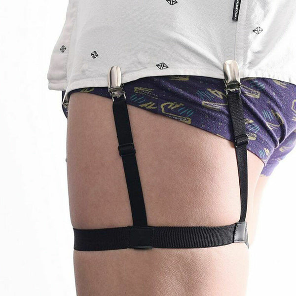 2PCS Men Shirt Stays Holder Garters Suspenders Military Uniform Non-slip Locking