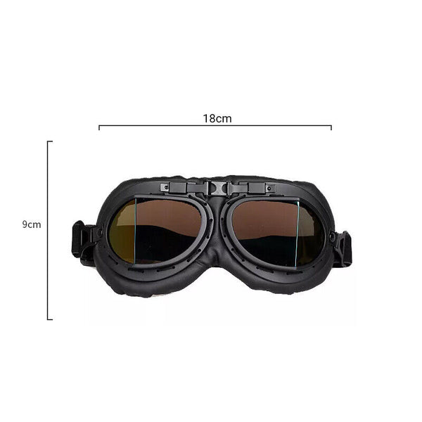Vintage Pilot Motorcycle Racing Goggles Aviator Retro ATV UTV Dirt Bike Eyewear