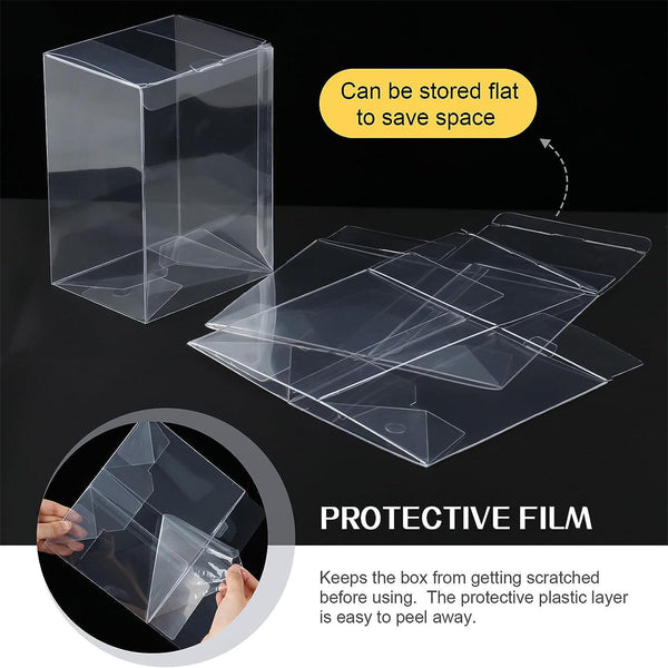 10PCS 4In Vinyl Protector Box Acid Free Plastic Seal Display Case Game Cover Box