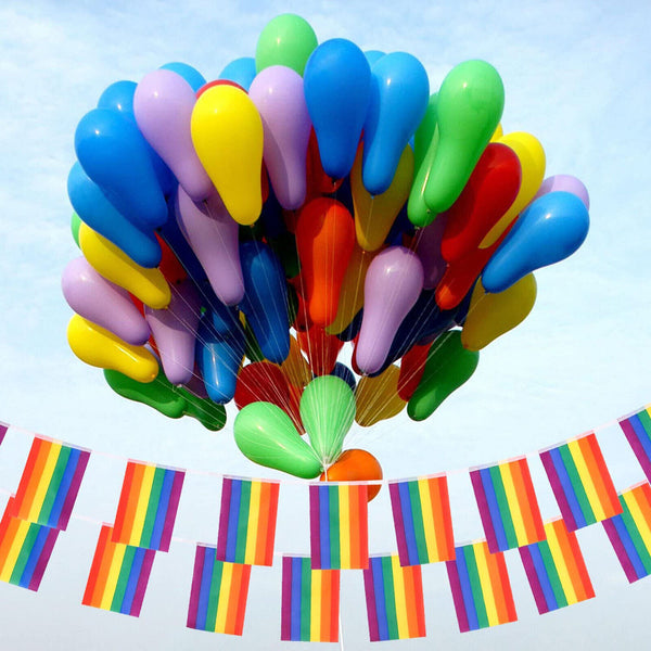 20x 5.5M Rainbow String Flag Gay LGBT Lesbian Pride Mardi Gras Party Banner Outd