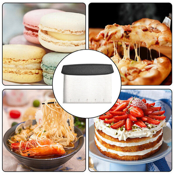 Dough Scraper Stainless Steel Bake Cake Slicer Pastry Cutter Multipurpose Bench