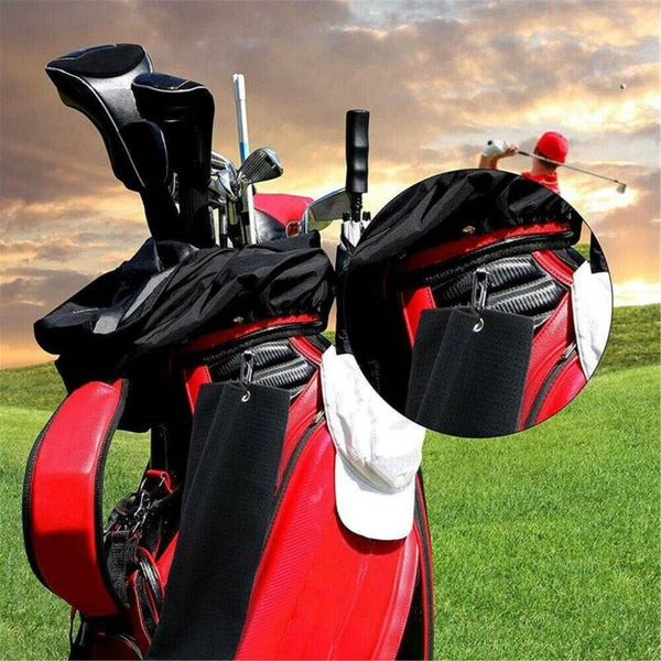 2X Golf Towel Waffle Pattern Cotton Carabiner Cleaning Towels Club Ball Cleaner