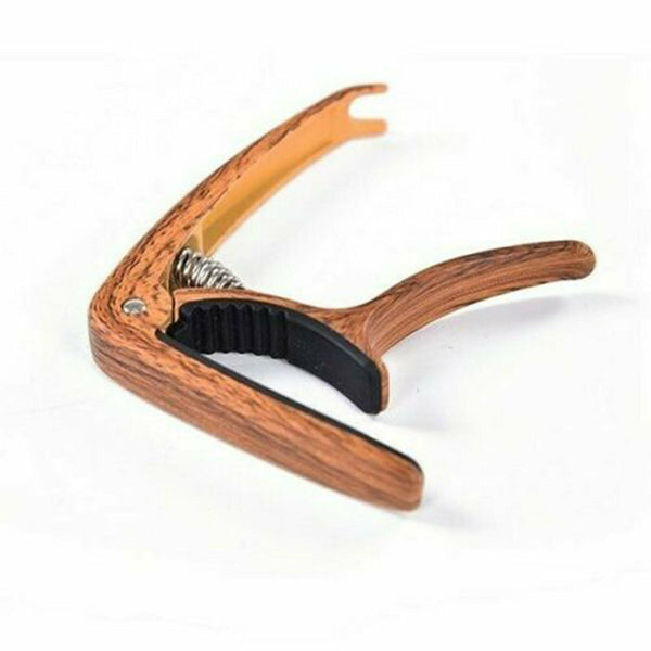 Alloy Quick Change Grain Clamp Key Capo Wood For Acoustic Electric Guitar Bass A